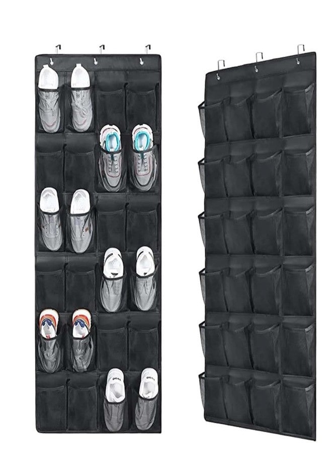 ORBITORA 24 Grid Shoe Storage Bag 24 Mesh Pockets Hanging Shoe Rack Holder with 3 Metal Hooks，Used For Closet Bathroom Bedroom Dorm Room Hanging Mesh Organizer Pack Of 1 (multi) - Image 1